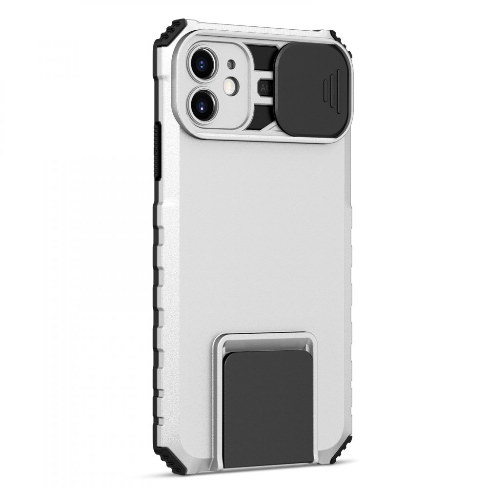  iPhone 11 Kılıf Walker Standlı Kapak - Beyaz