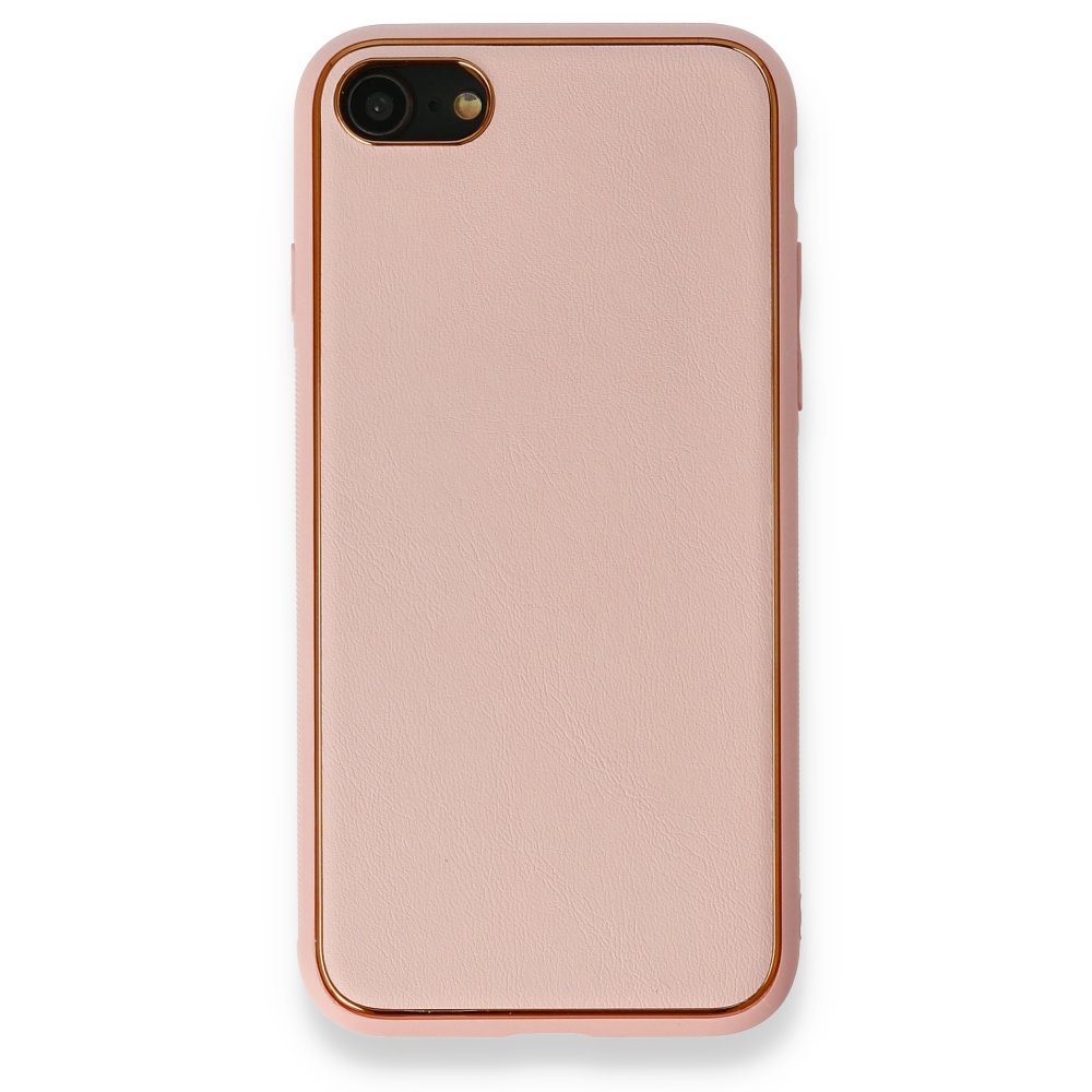  iPhone 7 Kılıf Coco Deri Silikon Kapak - Pembe