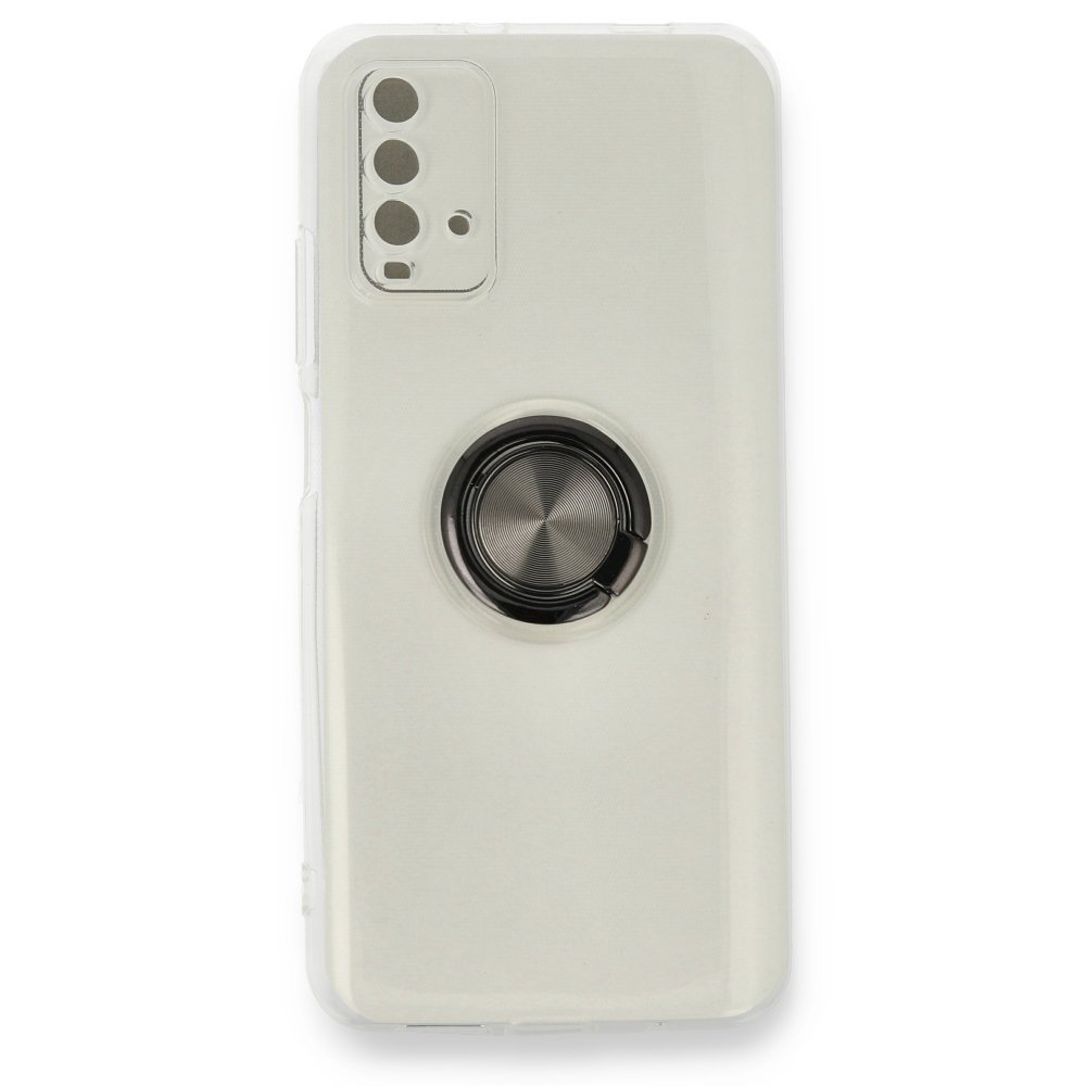Redmi 9T Kılıf Gros Yüzüklü Silikon - Siyah
