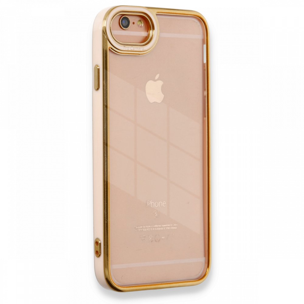  iPhone 6 Kılıf Liva Lens Silikon - Pudra