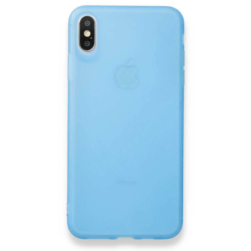  iPhone XS Max Kılıf Hopi Silikon - Mavi