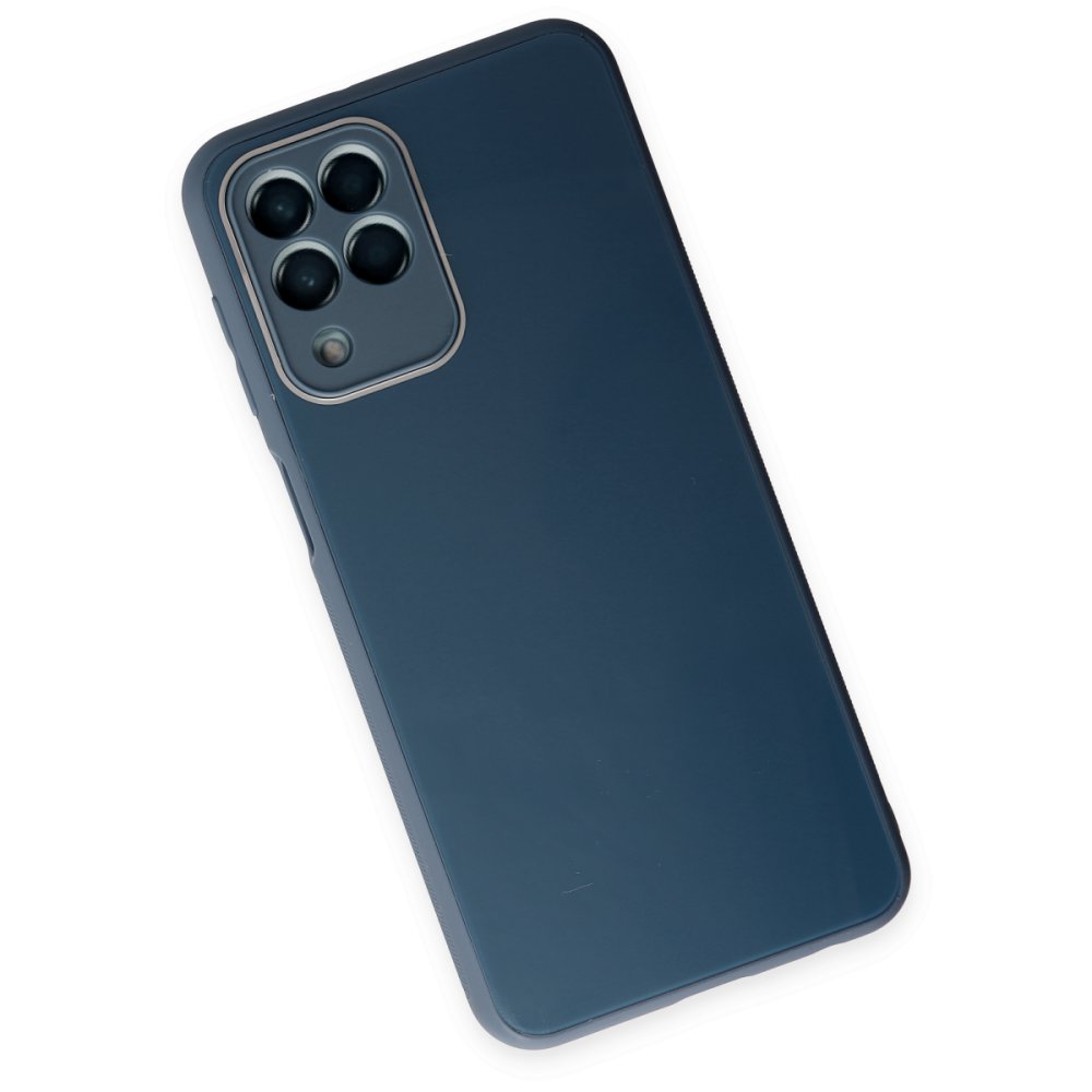  Samsung Galaxy M33 Kılıf Glass Kapak - Mavi