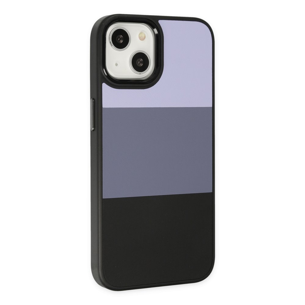 iPhone 14 Plus Kılıf King Kapak - Lila-Siyah  iPhone 14 Plus Kılıf King Kapak - Lila-Siyah