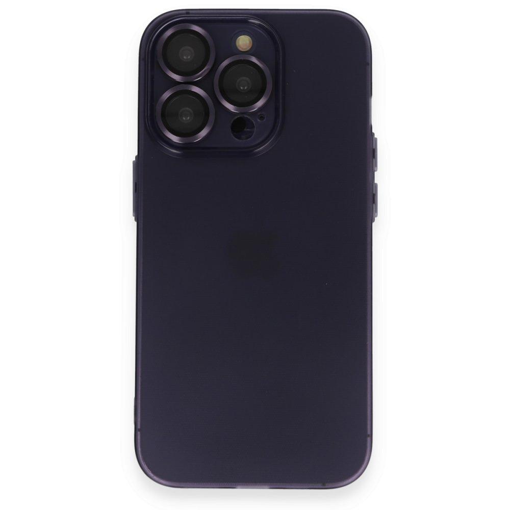  iPhone 14 Pro Max Kılıf Luko Lens Silikon - Derin Mor