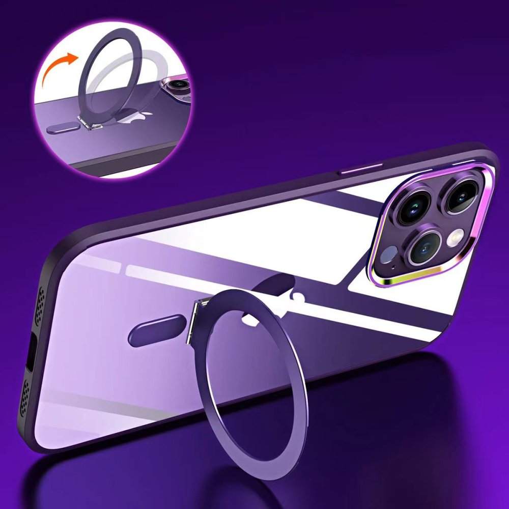  iPhone 15 Pro Max Kılıf Mudo Magneticsafe Standlı Kapak - Siyah
