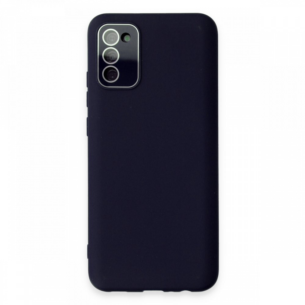  Samsung Galaxy A02S Kılıf Lansman Glass Kapak - Lacivert