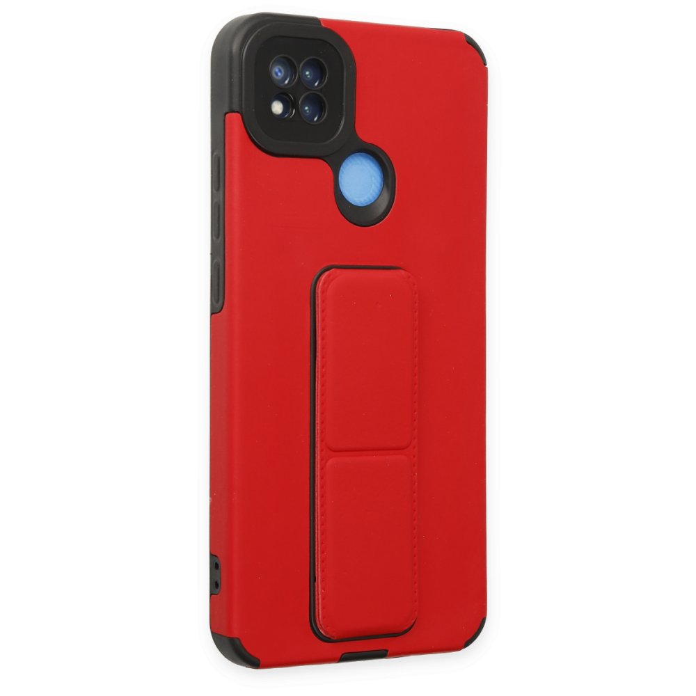 Redmi 9C Kılıf Mega Standlı Silikon - Kırmızı Redmi 9C Kılıf Mega Standlı Silikon - Kırmızı