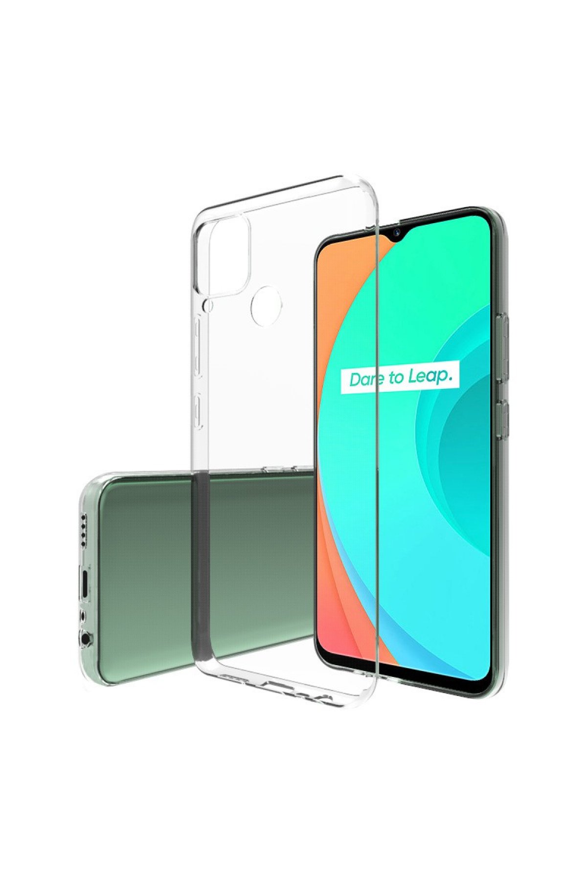 Realme C15 Kılıf Lüx Şeffaf Silikon  Realme C15 Kılıf Lüx Şeffaf Silikon