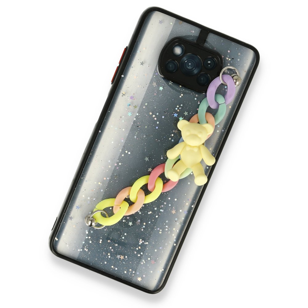 Xiaomi Pocophone X3 Kılıf Ayıcıklı Silikon - Siyah Xiaomi Pocophone X3 Kılıf Ayıcıklı Silikon - Siyah