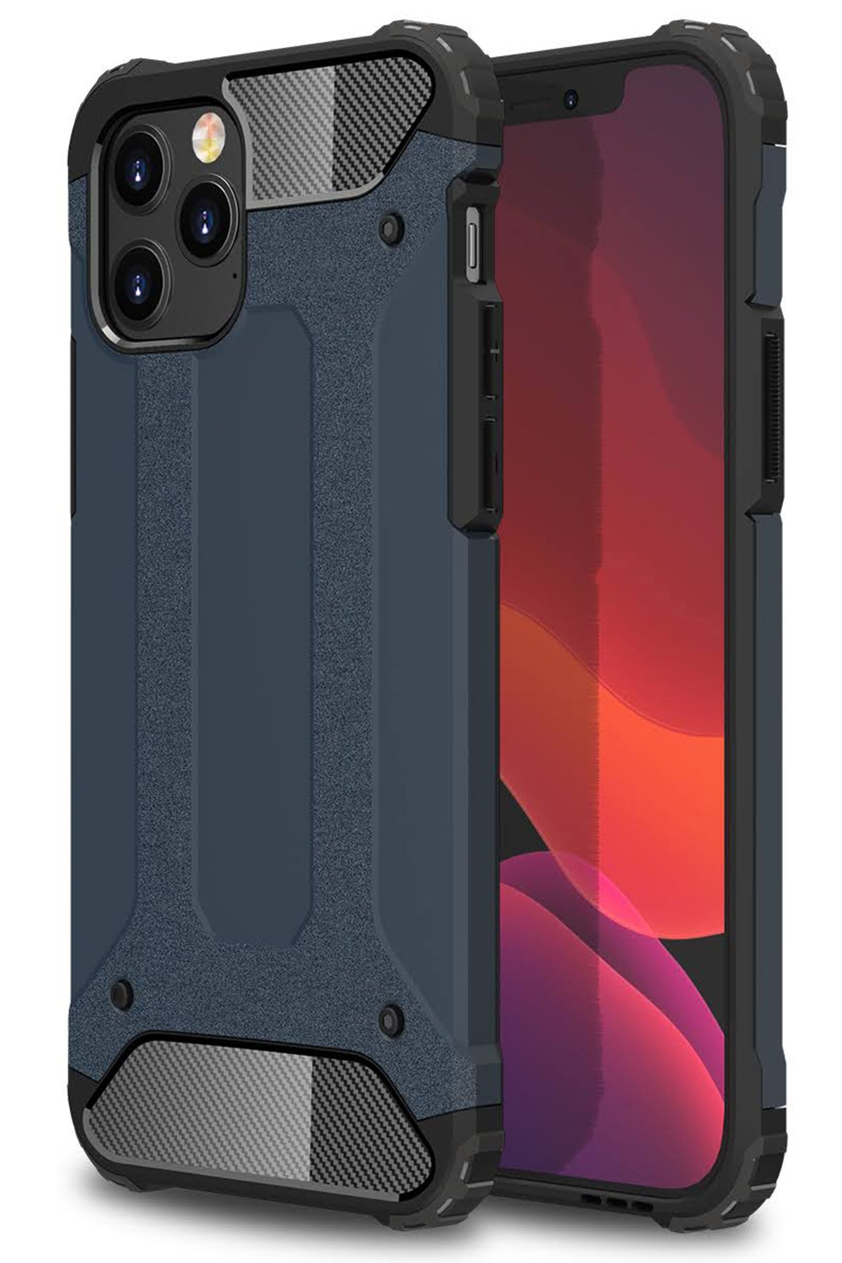  iPhone 12 Pro Max Kılıf Tank Silikon Kapak - Lacivert