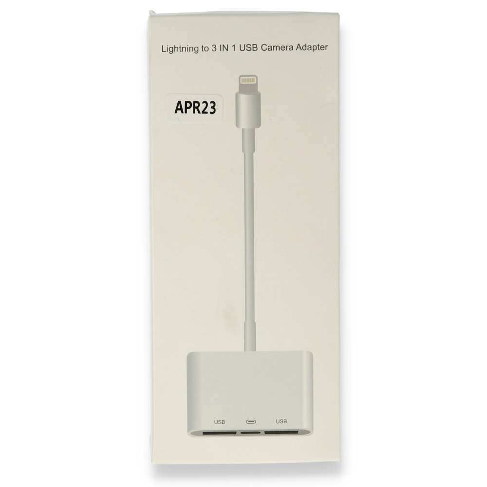  APR23 Iphone Otg 3in1 - Beyaz