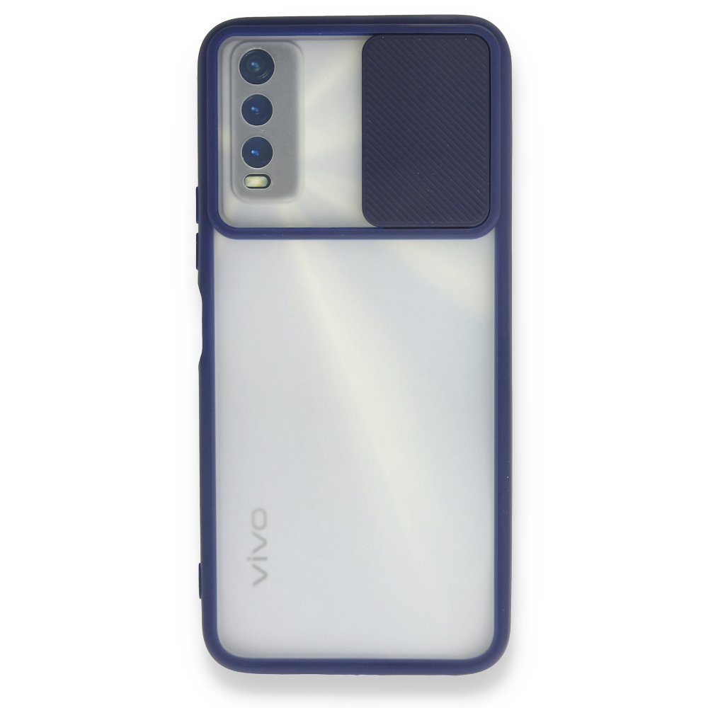  Vivo Y11S Kılıf Palm Buzlu Kamera Sürgülü Silikon - Lacivert