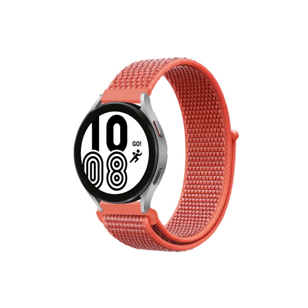  Samsung Galaxy Watch 6 Hasırlı Cırtcırtlı Kordon - Turuncu