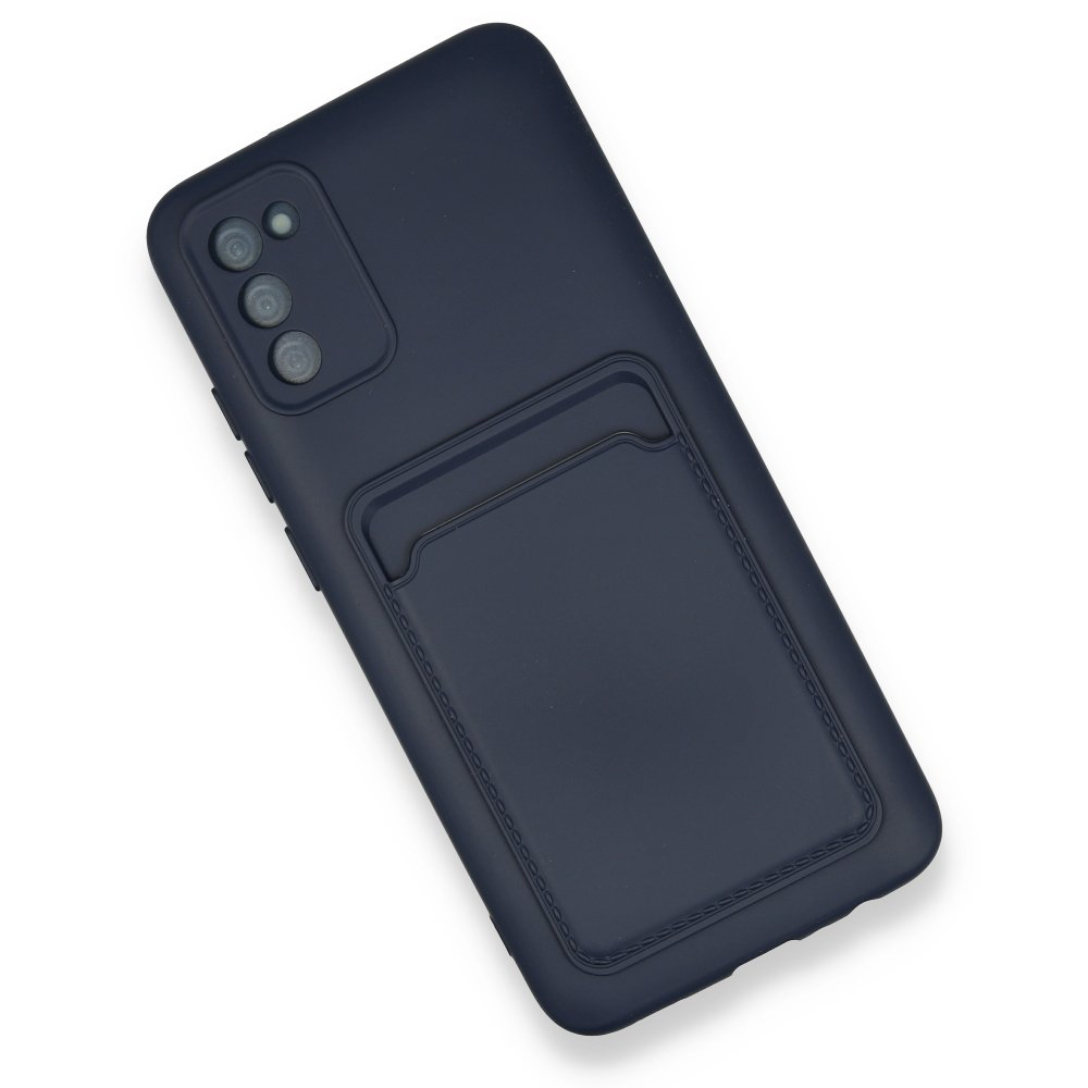  Samsung Galaxy A02S Kılıf Kelvin Kartvizitli Silikon - Lacivert