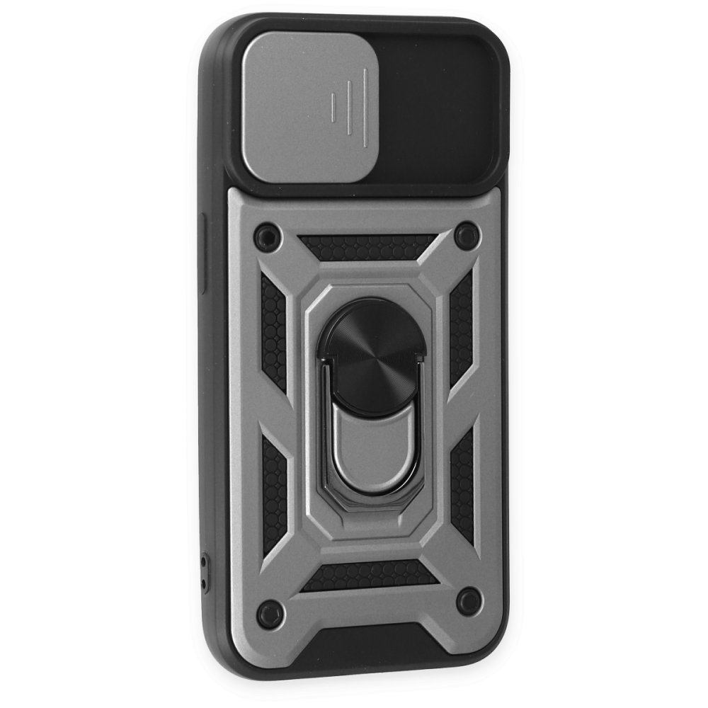 iPhone 14 Kılıf Pars Lens Yüzüklü Silikon - Gümüş iPhone 14 Kılıf Pars Lens Yüzüklü Silikon - Gümüş