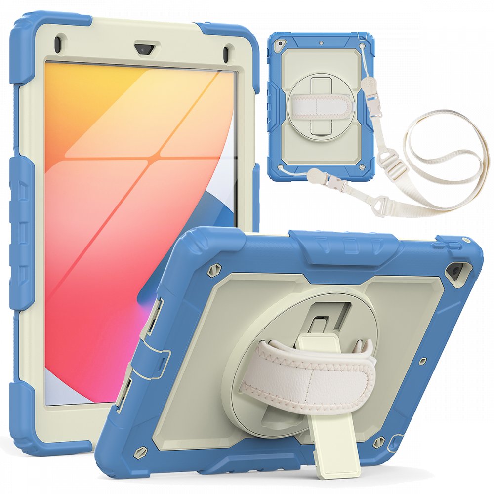  iPad 9.7 (2017) Kılıf Strap New Tablet Kapak - Mavi