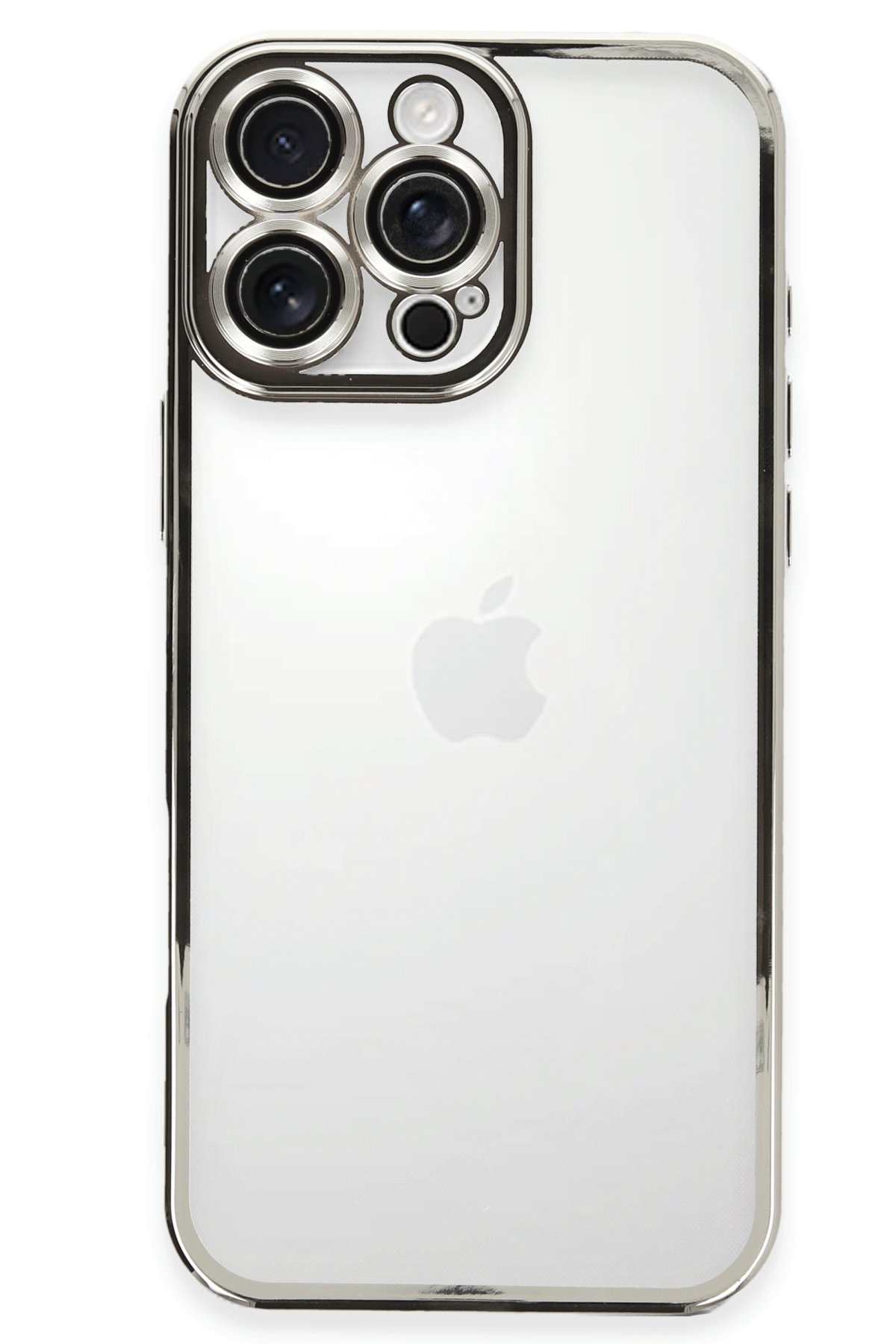  iPhone 16 Pro Max Kılıf Razer Lensli Silikon - Gümüş