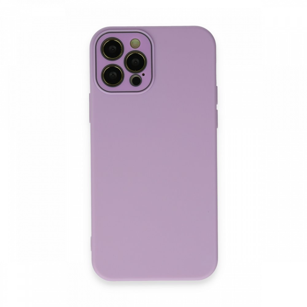  iPhone 12 Pro Max Kılıf Lansman Glass Kapak - Lila