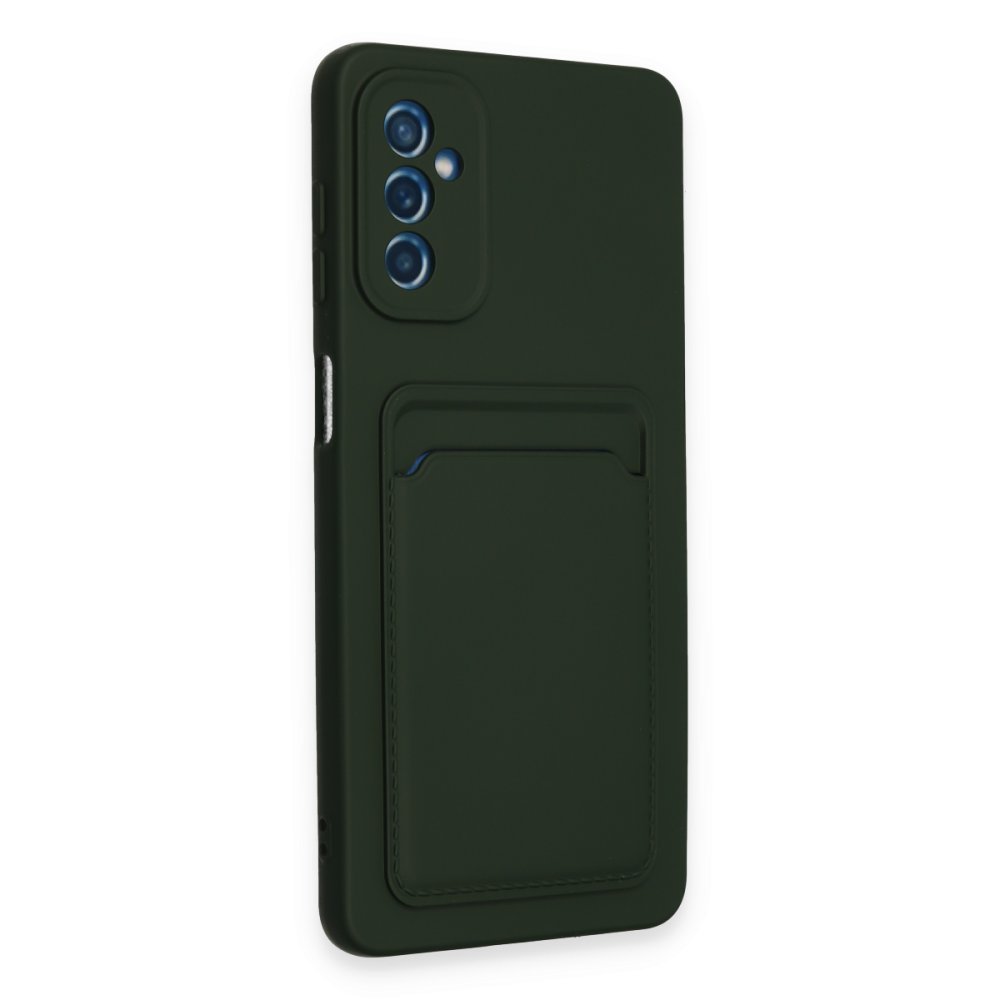  Samsung Galaxy A14 4G Kılıf Kelvin Kartvizitli Silikon - Koyu Yeşil