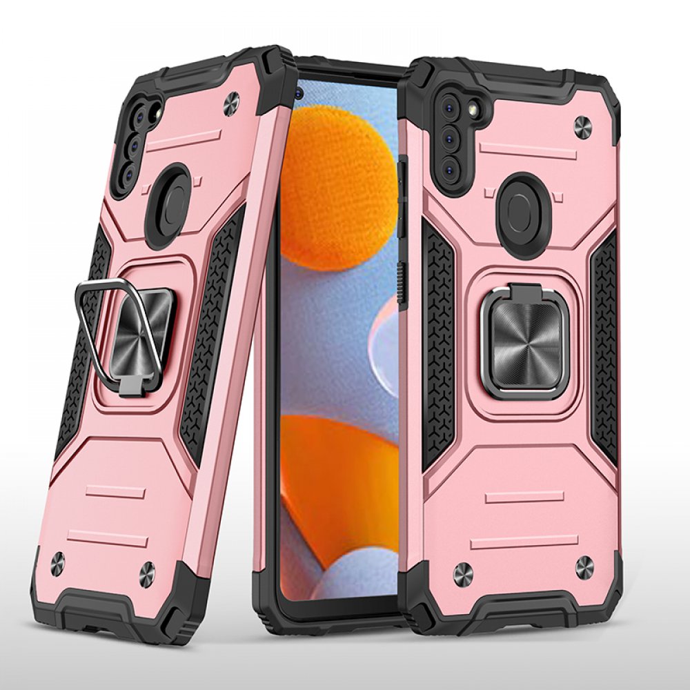  Samsung Galaxy A11 Kılıf Zegna Yüzüklü Silikon Kapak - Rose