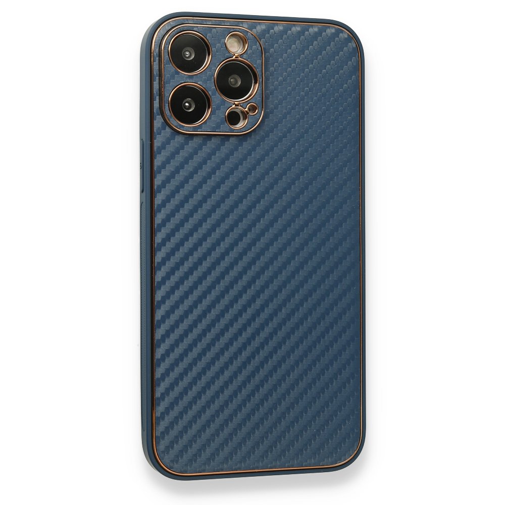 iPhone 13 Pro Kılıf Coco Karbon Silikon - Mavi iPhone 13 Pro Kılıf Coco Karbon Silikon - Mavi