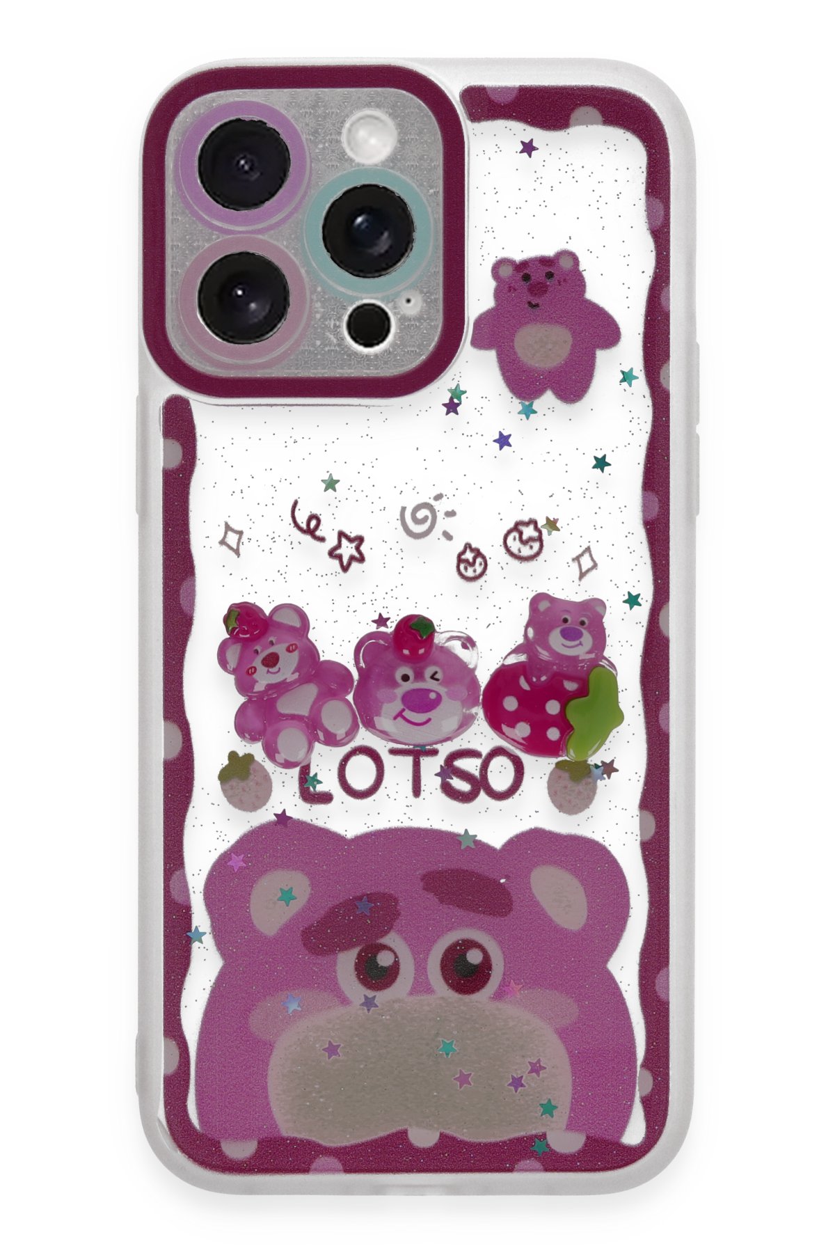  iPhone 14 Pro Max Kılıf Sweet Desenli Silikon Kapak - Pembe