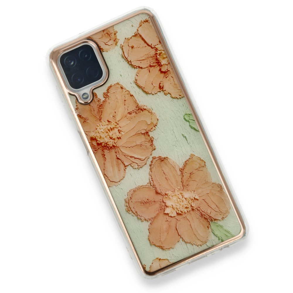 Samsung Galaxy A12 Kılıf Çiçekli Silikon - Rose Samsung Galaxy A12 Kılıf Çiçekli Silikon - Rose
