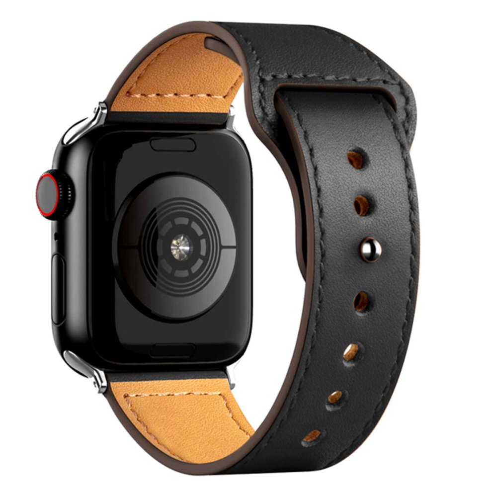  Apple Watch 38mm KR415 Luaz Deri Kordon - Siyah