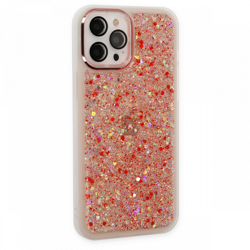  iPhone 12 Pro Max Kılıf Neon Light Silikon - Kırmızı