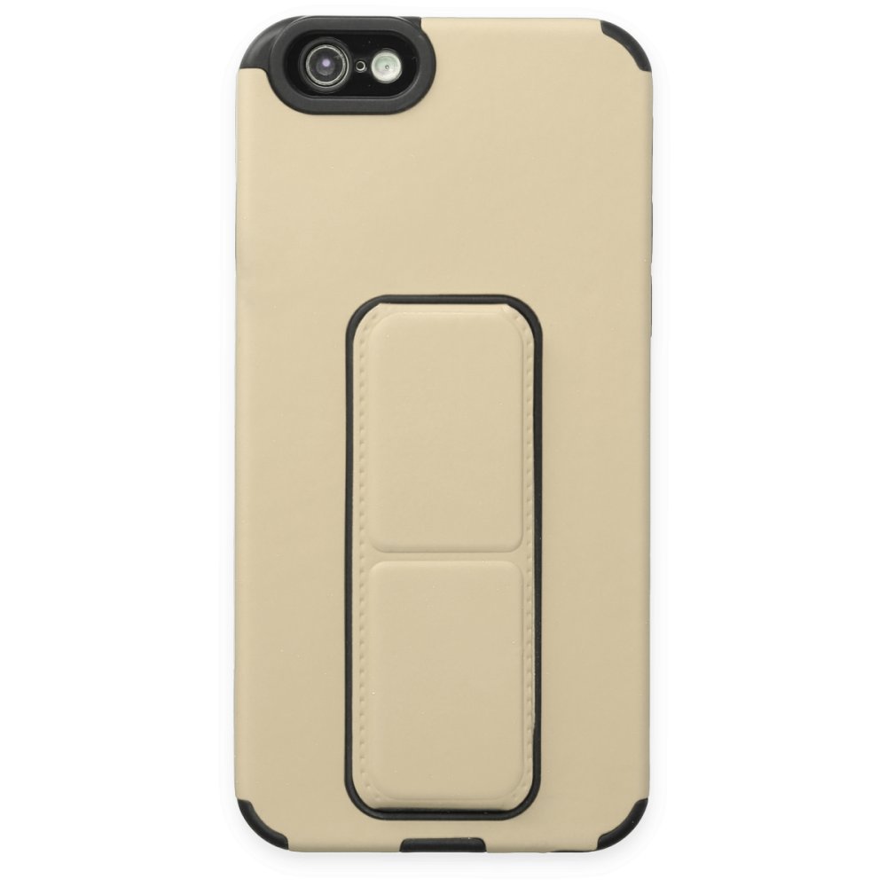  iPhone 6 Kılıf Mega Standlı Silikon - Gold
