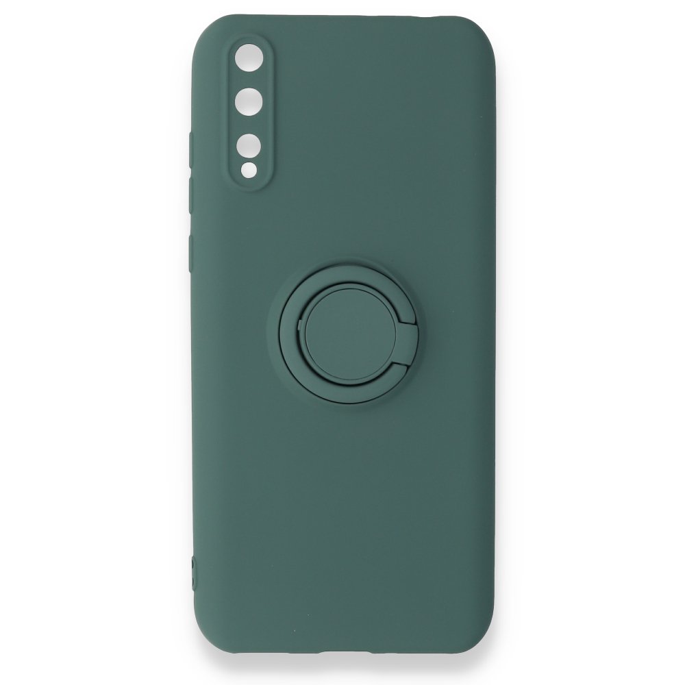Huawei Y8P Kılıf Viktor Yüzüklü Silikon - Koyu Yeşil  Huawei Y8P Kılıf Viktor Yüzüklü Silikon - Koyu Yeşil