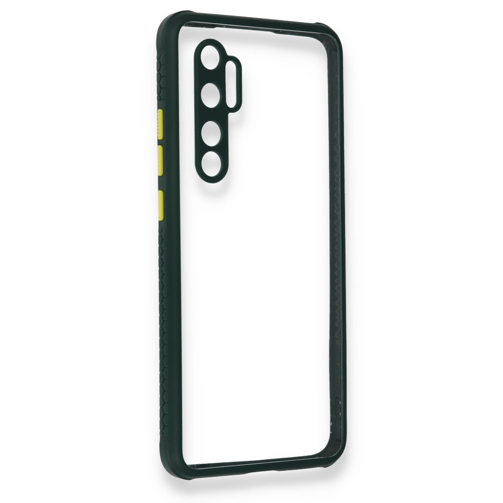  Xiaomi Mi Note 10 Lite Kılıf Miami Şeffaf Silikon - Koyu Yeşil