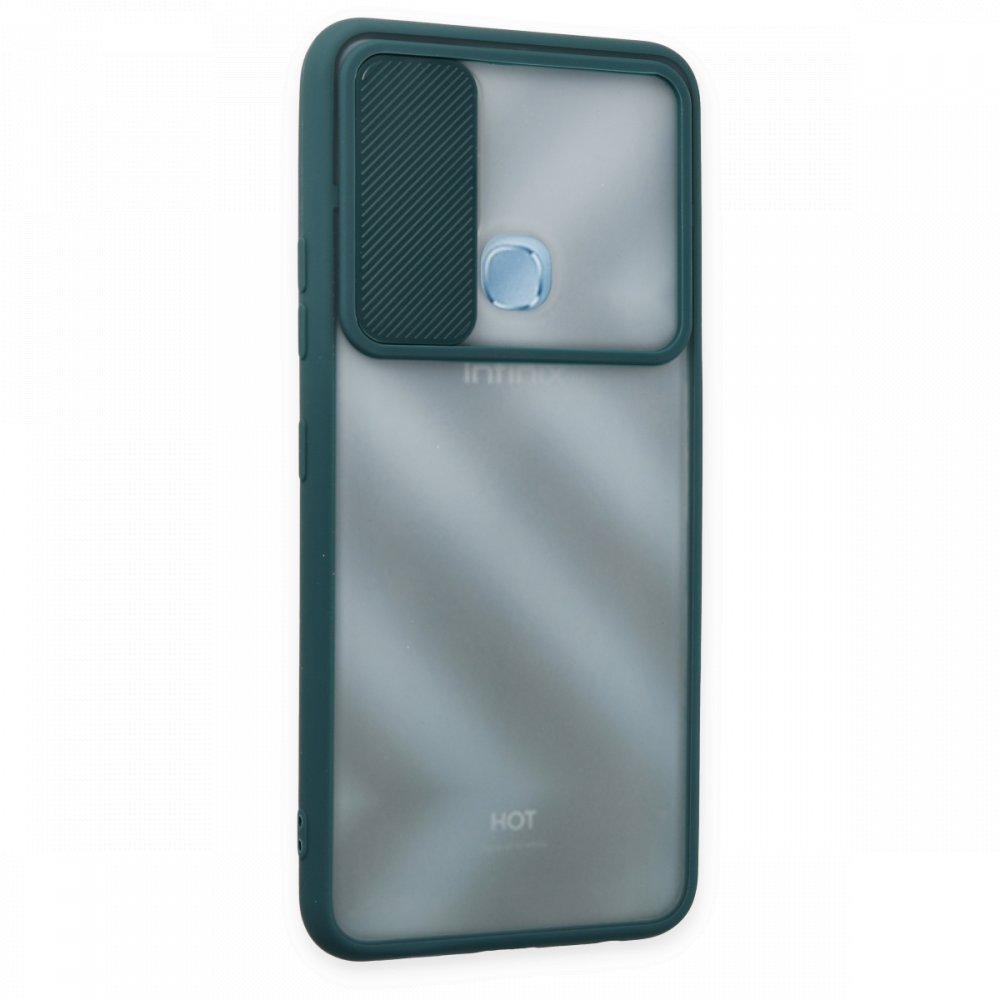 İnfinix Hot 10 Kılıf Palm Buzlu Kamera Sürgülü Silikon - Yeşil İnfinix Hot 10 Kılıf Palm Buzlu Kamera Sürgülü Silikon - Yeşil