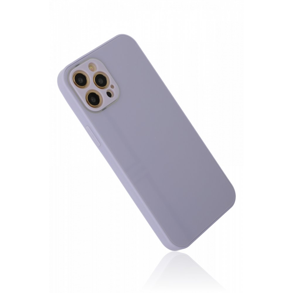  iPhone 12 Pro Max Kılıf Glass Kapak - Lila