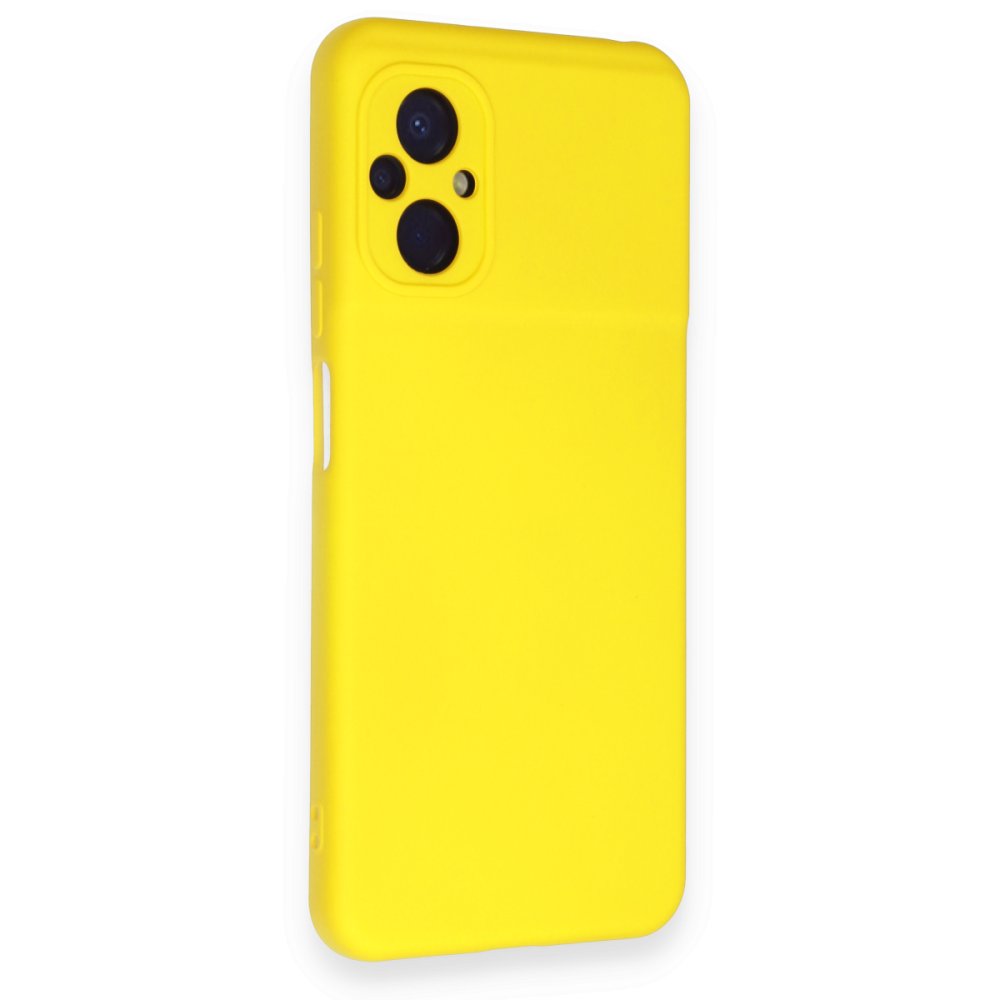 Xiaomi Poco M5 Kılıf Nano içi Kadife Silikon - Sarı Xiaomi Poco M5 Kılıf Nano içi Kadife Silikon - Sarı
