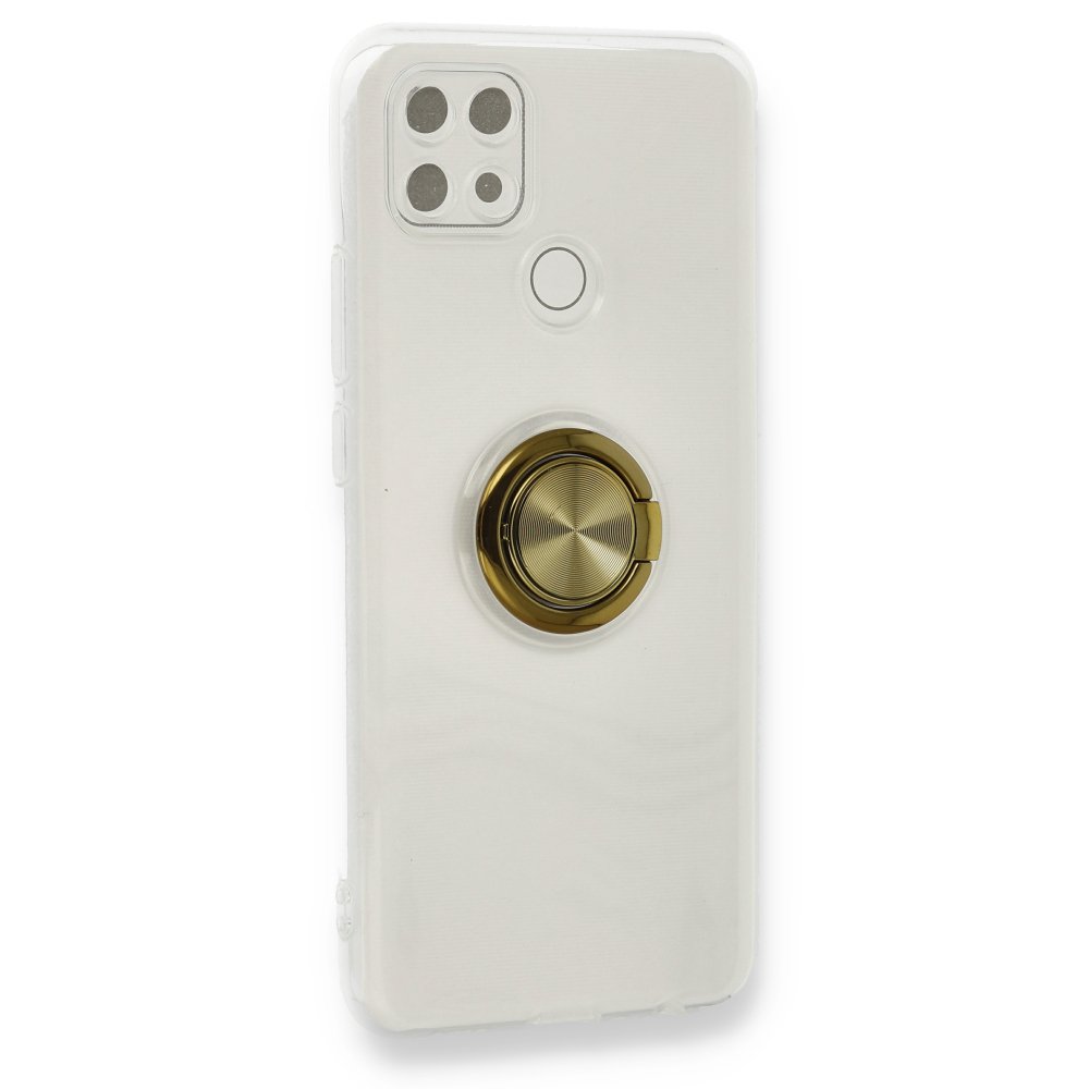 Oppo A15S Kılıf Gros Yüzüklü Silikon - Gold Oppo A15S Kılıf Gros Yüzüklü Silikon - Gold