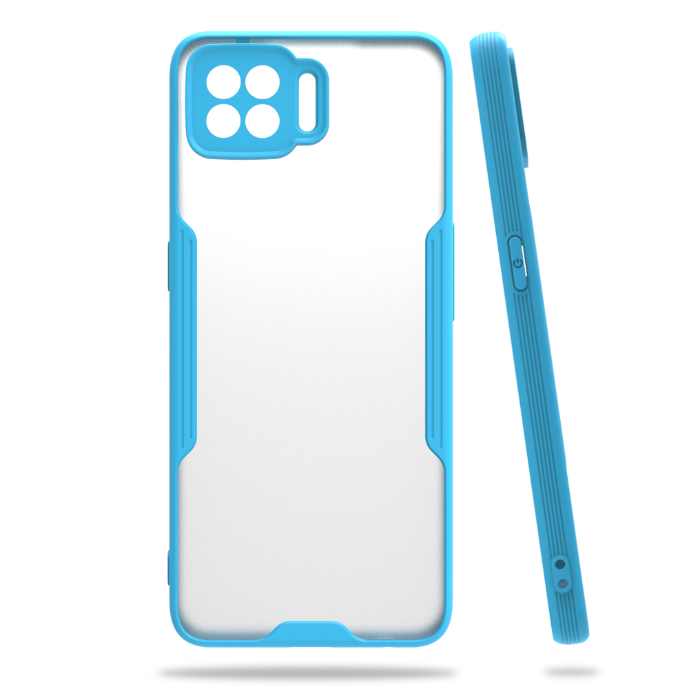  Oppo A73 Kılıf Platin Silikon - Mavi