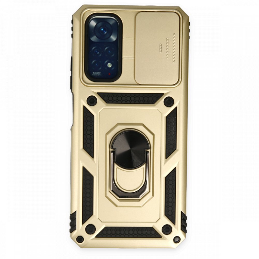 Redmi Note 11S Kılıf Pars Lens Yüzüklü Silikon - Gold Redmi Note 11S Kılıf Pars Lens Yüzüklü Silikon - Gold