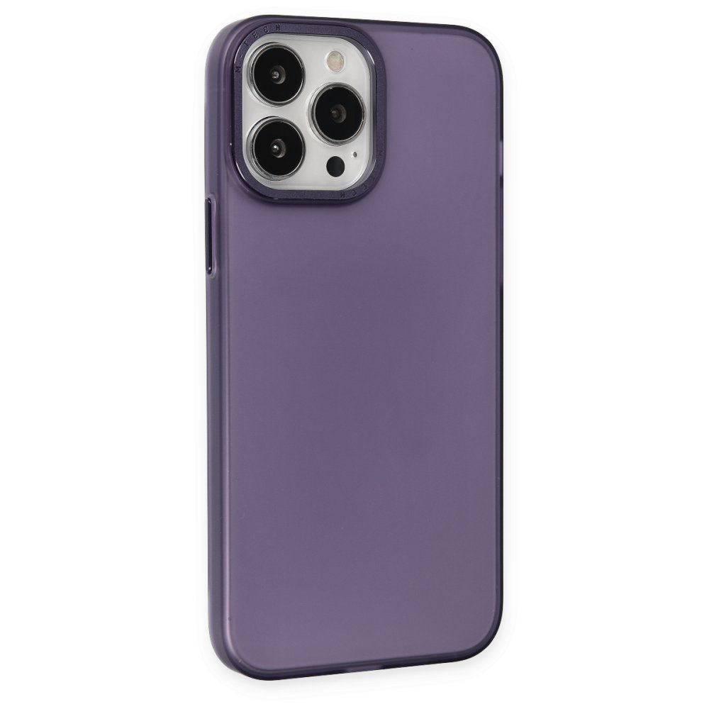  iPhone 14 Pro Kılıf Modos Metal Kapak - Derin Mor