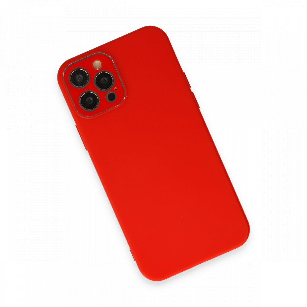  iPhone 12 Pro Max Kılıf Lansman Glass Kapak - Kırmızı