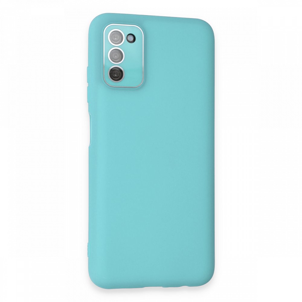  Samsung Galaxy A03S Kılıf Lansman Glass Kapak - Turkuaz