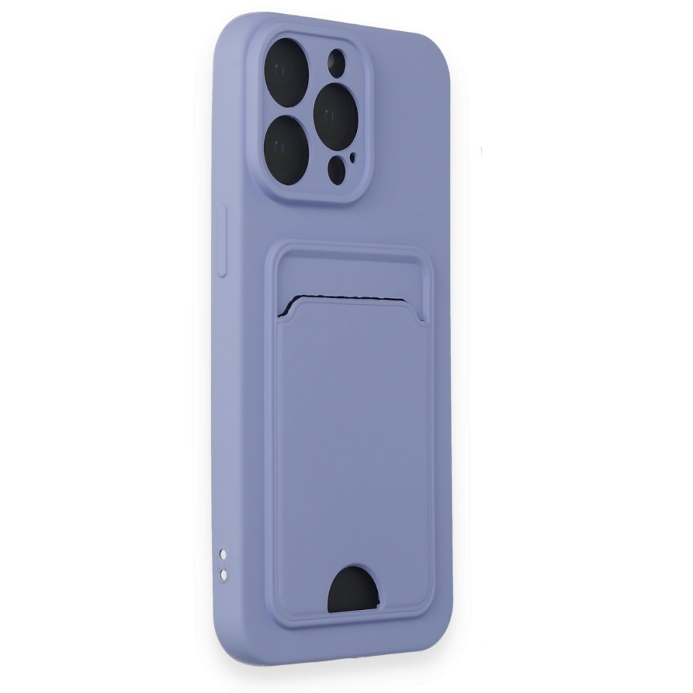  iPhone 14 Pro Max Kılıf Kelvin Kartvizitli Silikon - Lila