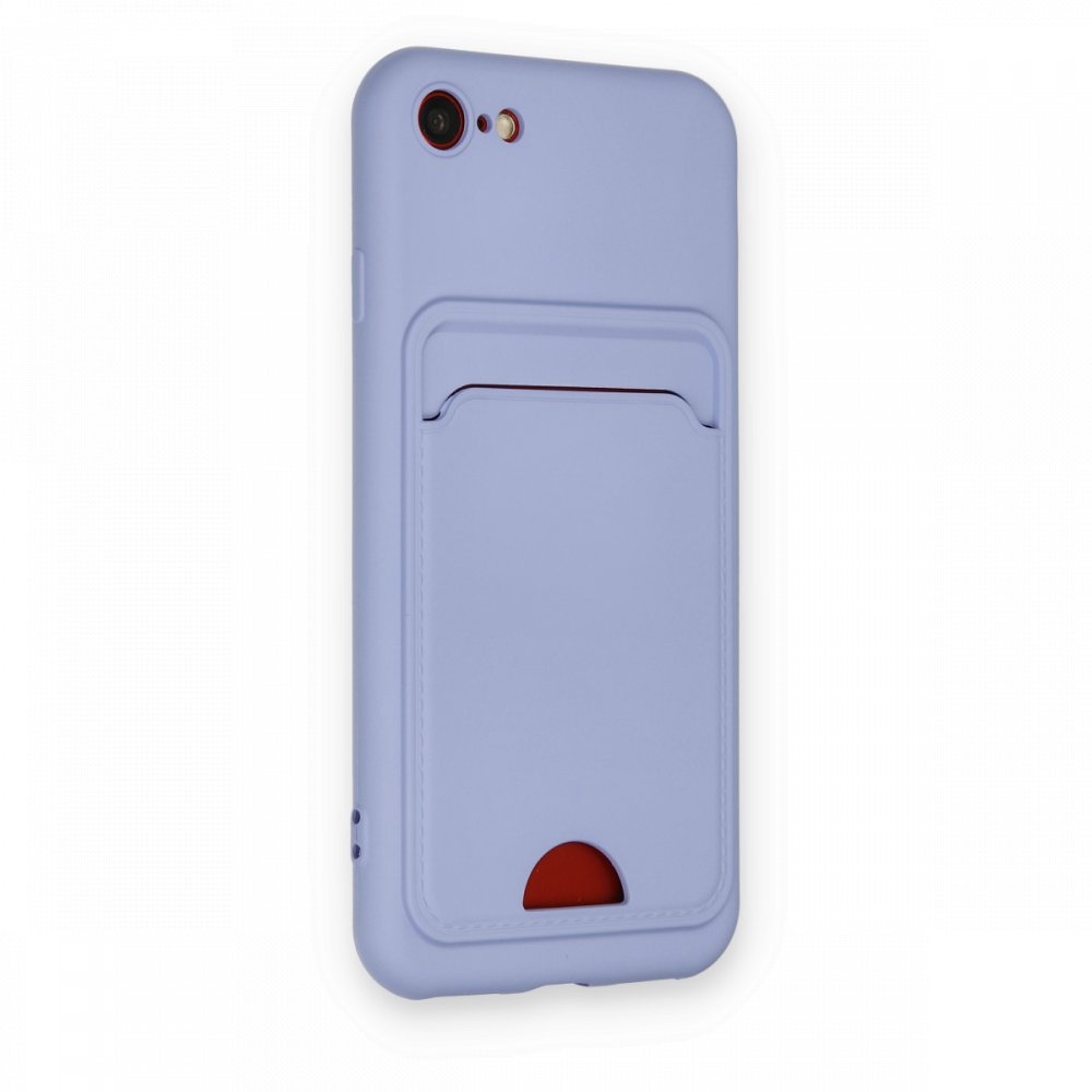  iPhone 8 Kılıf Kelvin Kartvizitli Silikon - Lila