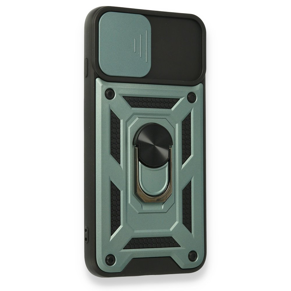  iPhone 7 Plus Kılıf Pars Lens Yüzüklü Silikon - Yeşil