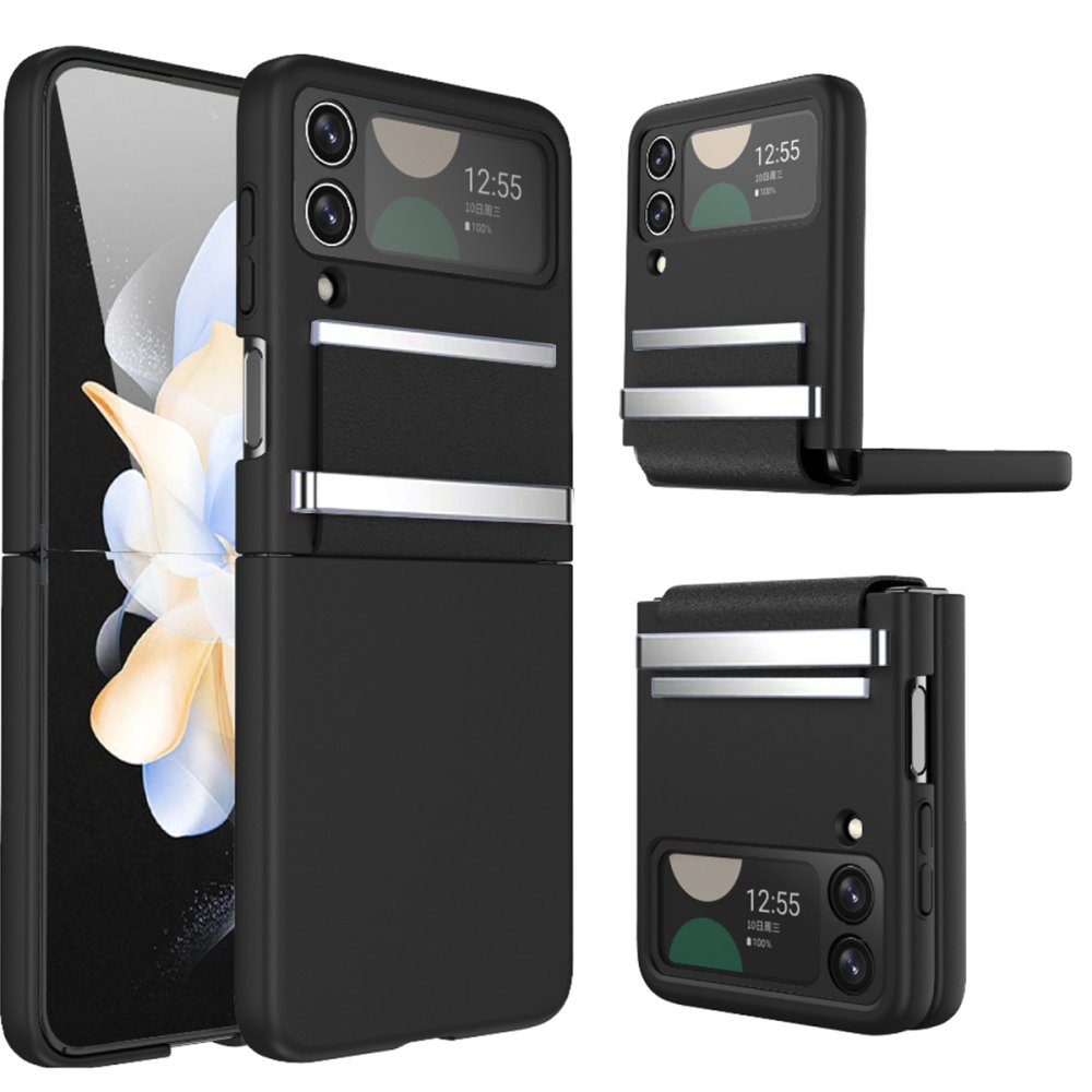  Samsung Galaxy Z Flip 4 Kılıf Belt Flip Kapak - Siyah