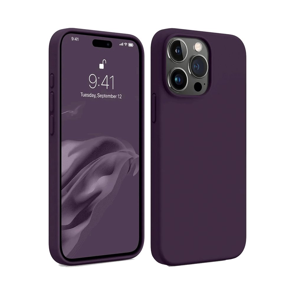  iPhone 15 Pro Max Kılıf First Silikon - Mürdüm