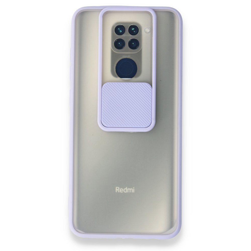 Redmi Note 9 Kılıf Palm Buzlu Kamera Sürgülü Silikon - Lila