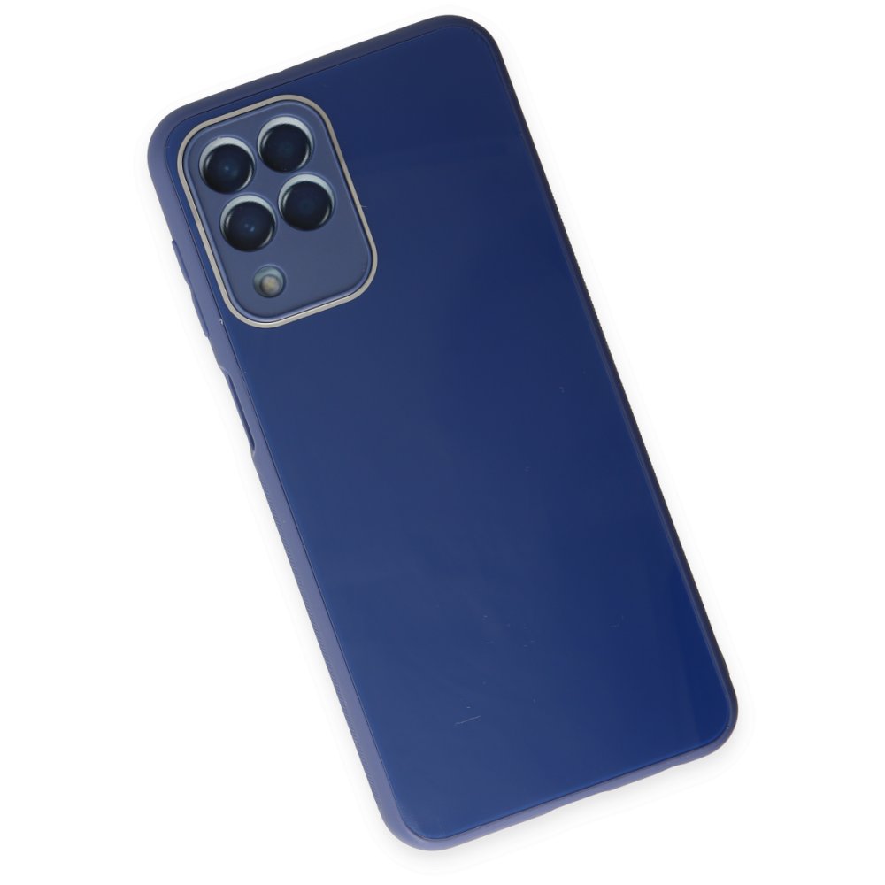  Samsung Galaxy M33 Kılıf Glass Kapak - Lacivert