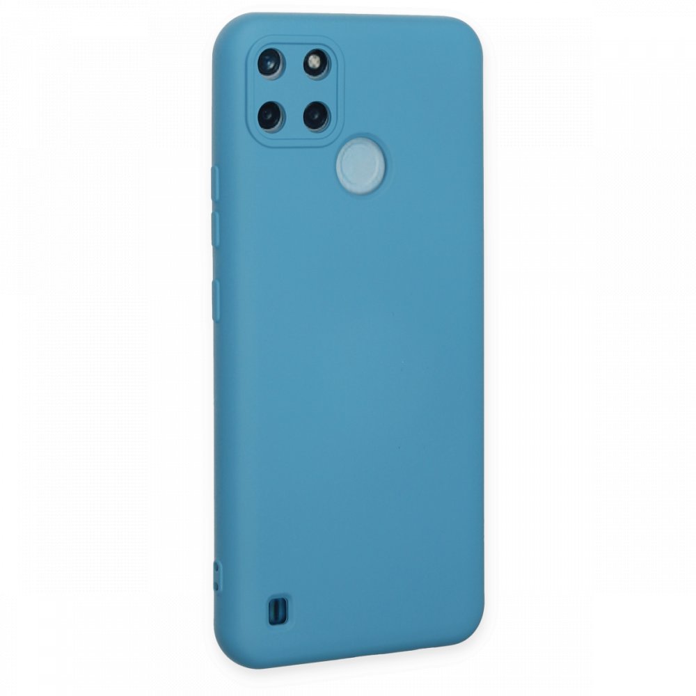  Realme C21Y Kılıf Nano içi Kadife Silikon - Mavi