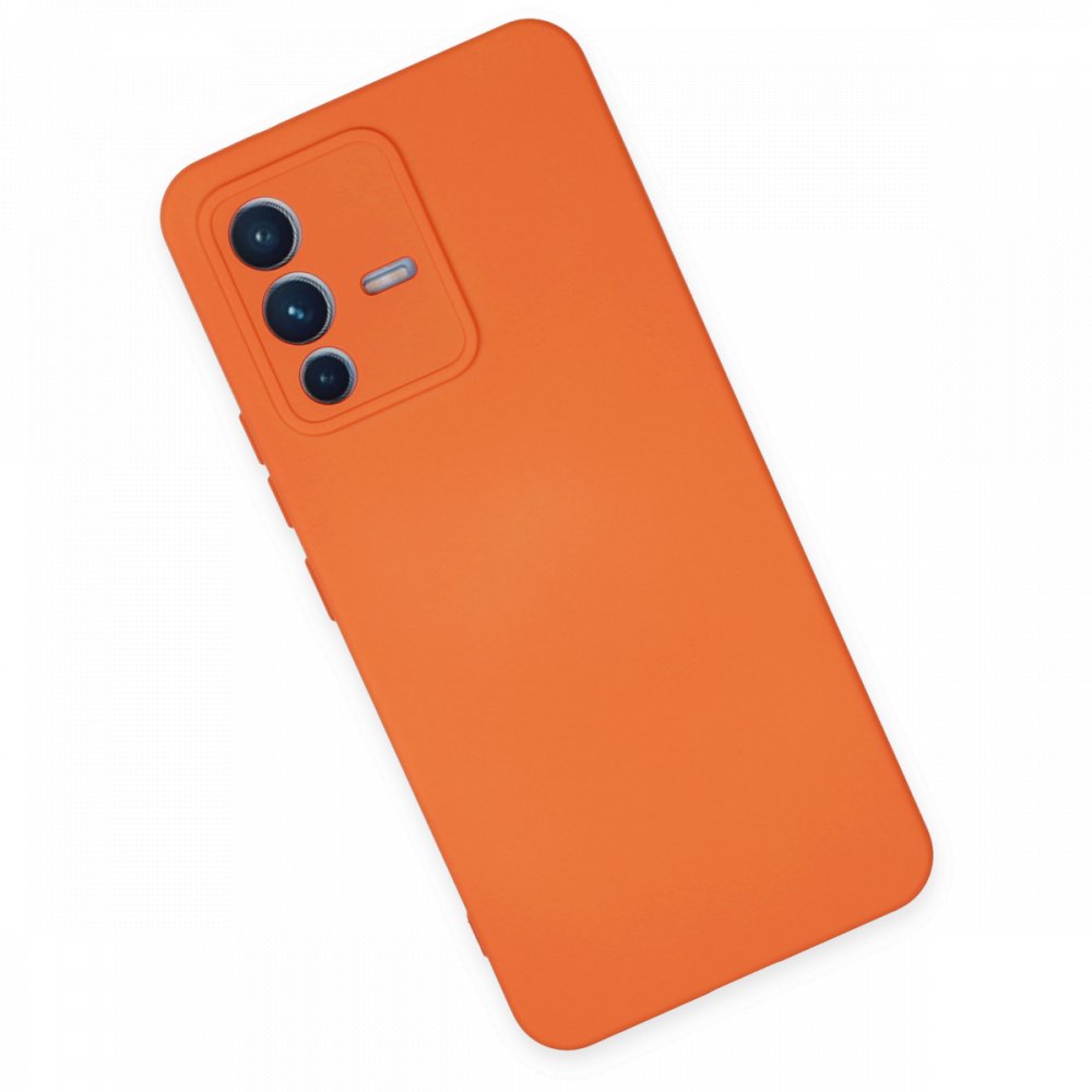 Vivo V23 5G Kılıf Nano içi Kadife Silikon - Turuncu Vivo V23 5G Kılıf Nano içi Kadife Silikon - Turuncu